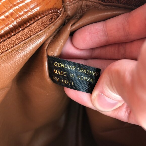 Vintage Leather Crossbody Bag Shoulder Purse Tote Preppy Light Dark Academia - Picture 5 of 8